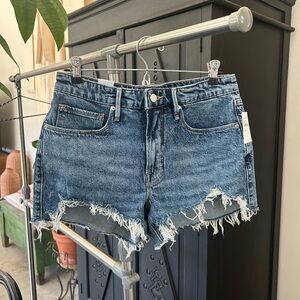 Good American Blue Distressed Cut Off Jean Shorts Size 4/27 NWT